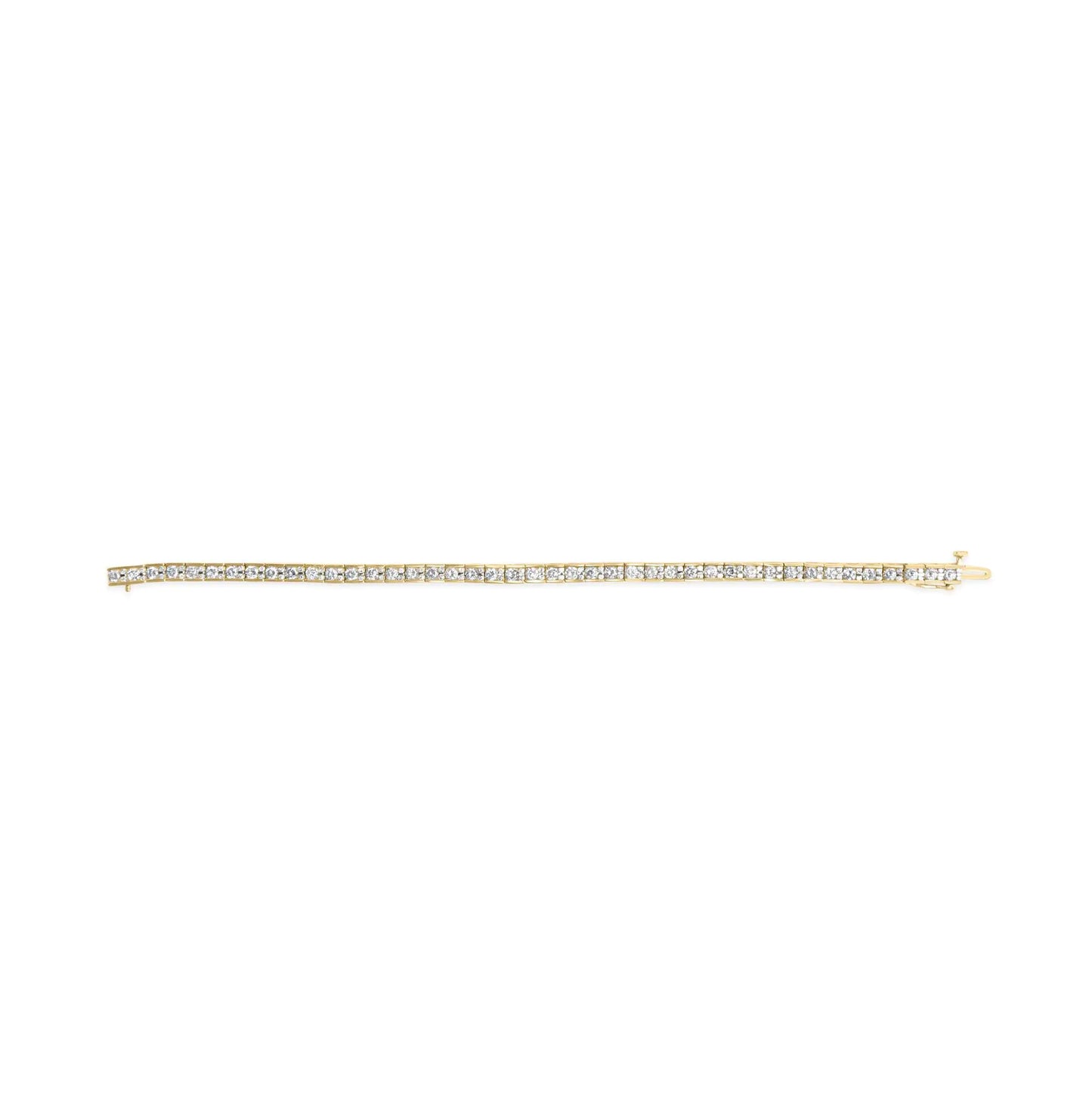 10K Yellow Gold 4.00 Cttw Channel Set Round Diamond Tennis 7" Bracelet (J-K Color, I1-I2 Clarity)