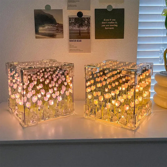 Nightlight Rubik's Cube Mirror Tulip