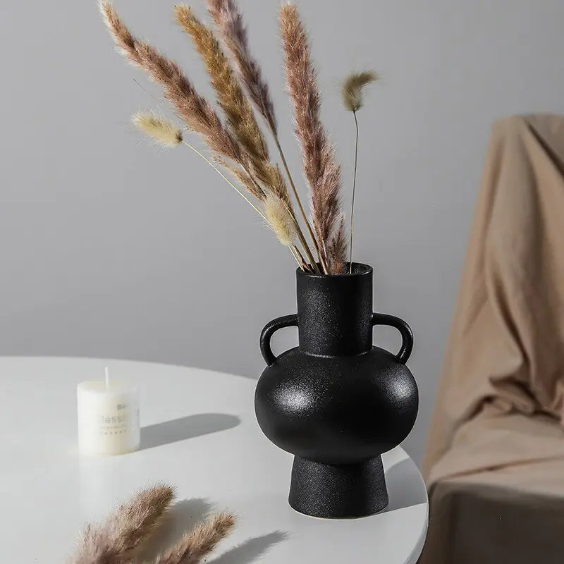 White Black Ceramic Vases