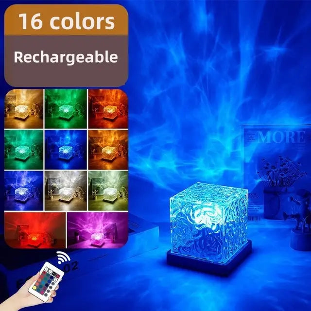 Crystal Lamp With LED Fluorescent Projector